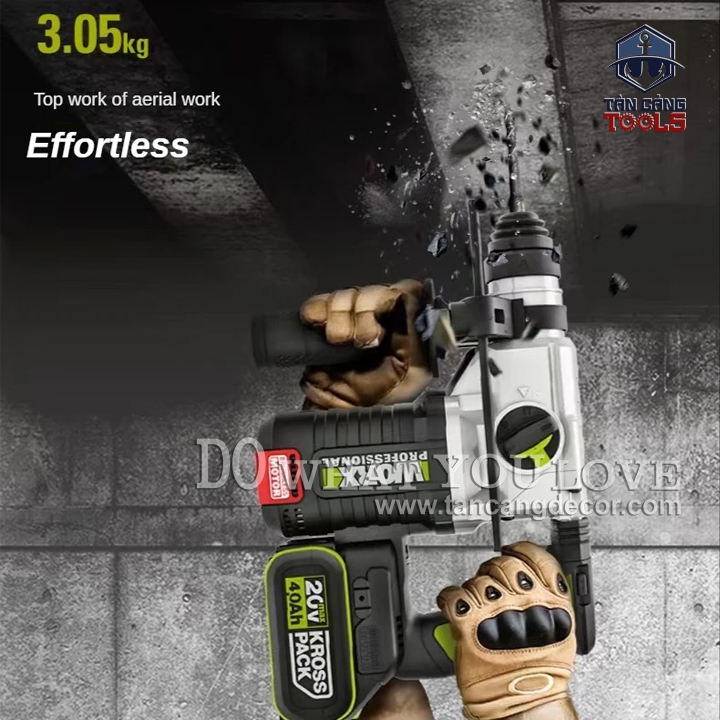 Máy Khoan Bê Tông Dùng Pin 20V Worx WU388.9 ( Thân Máy ) - Ảnh 3