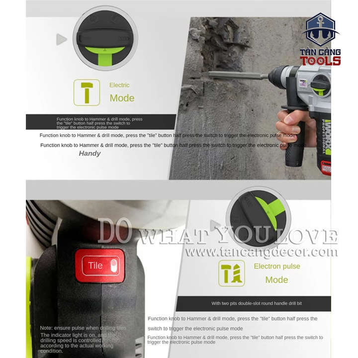 Máy Khoan Bê Tông Dùng Pin 20V Worx WU388.9 ( Thân Máy ) - Ảnh 5