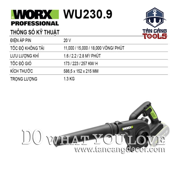 Alternative view of Máy Thổi Bụi Dùng Pin 20V Worx WU230.9 ( Thân Máy )