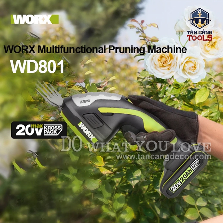Máy Tỉa Hàng Rào Dùng Pin 20V Worx WD801.9 ( Thân Máy ) - Ảnh 4