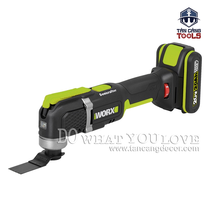Combo Máy Cắt Rung Đa Năng Dùng Pin 20V Worx WE696 ( Thân Máy, 1 Pin 2.0Ah, 1 Sạc ) - Ảnh 3
