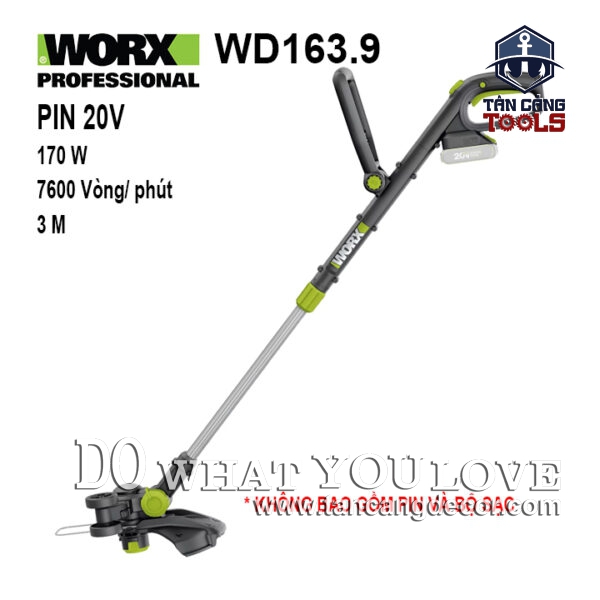 Máy Cắt Cỏ Dùng Pin 20V Worx WD163.9 ( Thân Máy )
