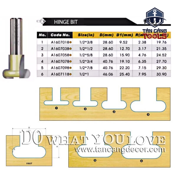 Alternative view of Mũi Router Arden Đánh Tay Nắm J 28.6 x 9.5 mm Cốt 12.7 mm Arden 1607