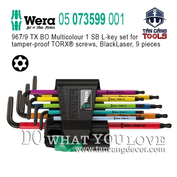 Bộ Lục Giác Hoa Thị Ngắn 9 Chi Tiết Wera 05 073599 001