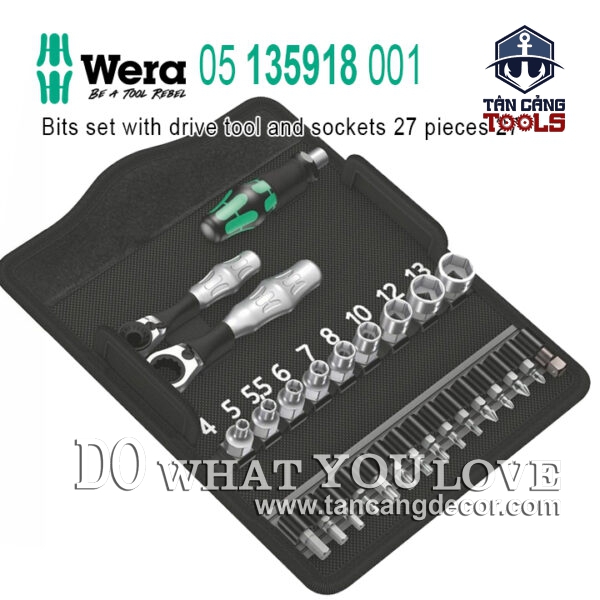 Bộ Tuýp 1/4 Inches, Tuốc Vít 27 Chi Tiết Wera 05 135918 001