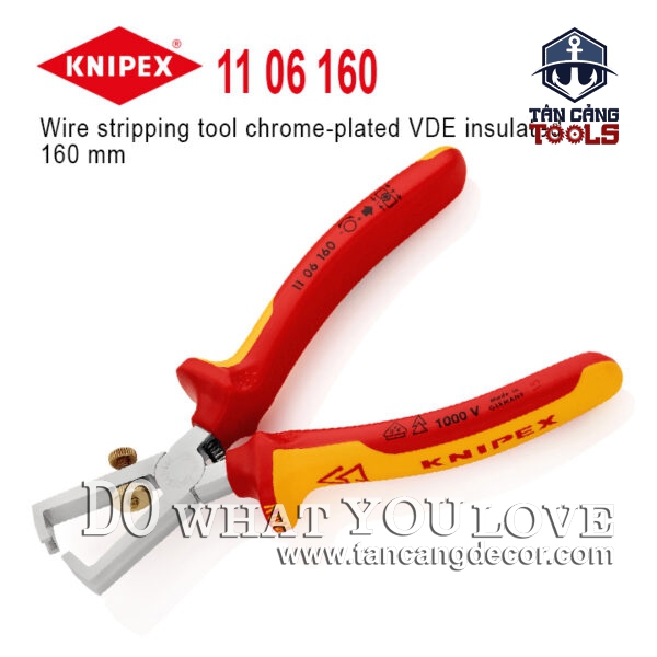 Kìm Tuốt Dây Cách Điện 1000V 160 mm Knipex 11 06 160