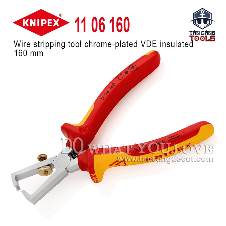 Kìm Tuốt Dây Cách Điện 1000V 160 mm Knipex 11 06 160