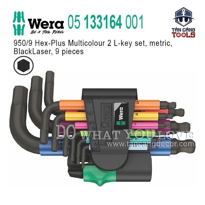 Bộ Lục Giác Ngắn 9 Chi Tiết Wera 05 133164 001