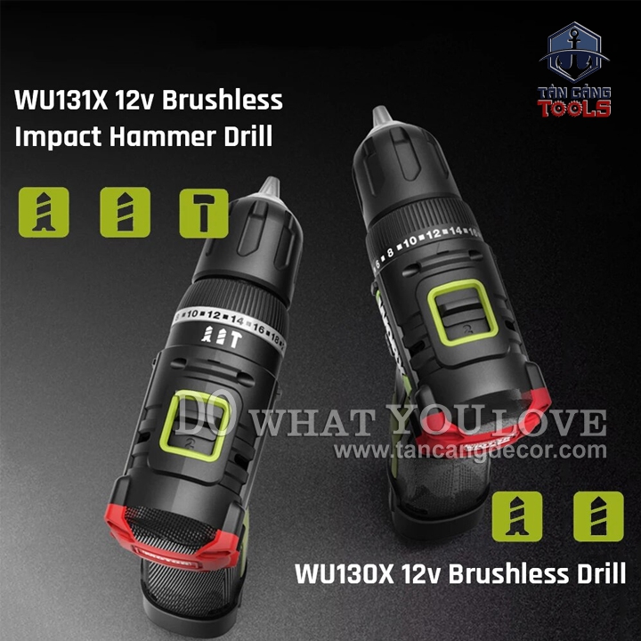 Combo Máy Khoan Động Lực Dùng Pin 12V Worx WU131X-11 ( Thân Máy, 1 Pin 2.0Ah, 1 Sạc, 1 Túi ) - Ảnh 5