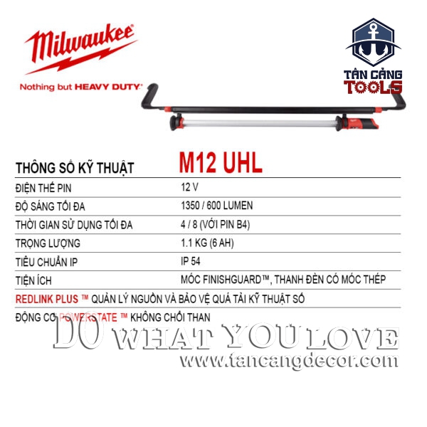 Alternative view of Combo Đèn Pin Soi Gầm, Khoang Máy Dùng Pin Milwaukee M12 UHL ( Thân Máy. 1 Pin 4.0Ah, 1 Sạc )