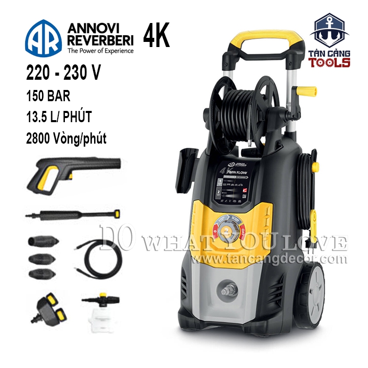 Máy Xịt Rửa Xe Cao Áp ANNOVI REVERBERI 4K Động Cơ Đôi 2500W
