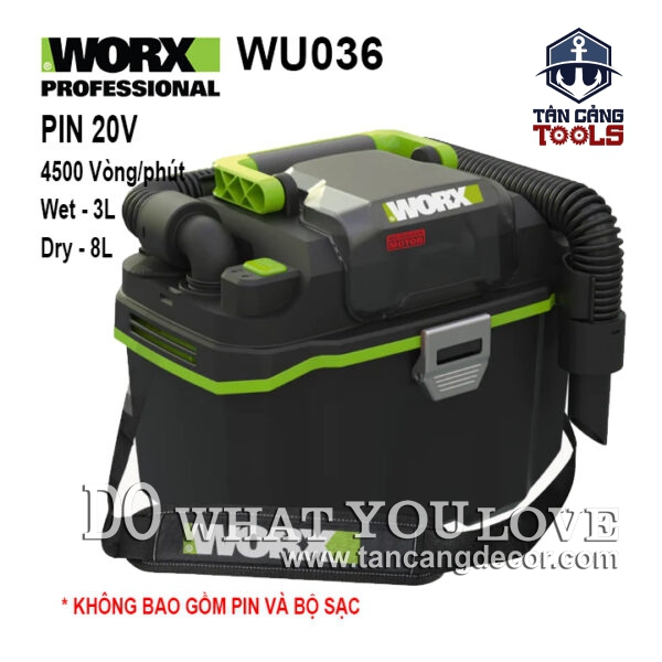 Máy Hút Bụi Dùng Pin 20V Worx WU036 ( Thân Máy )
