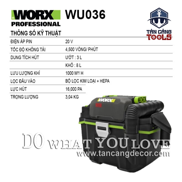 Alternative view of Máy Hút Bụi Dùng Pin 20V Worx WU036 ( Thân Máy )