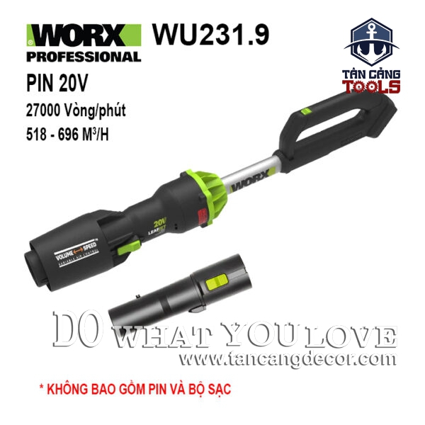 Máy Thổi Bụi Dùng Pin 20V Worx WU231.9 ( Thân Máy )