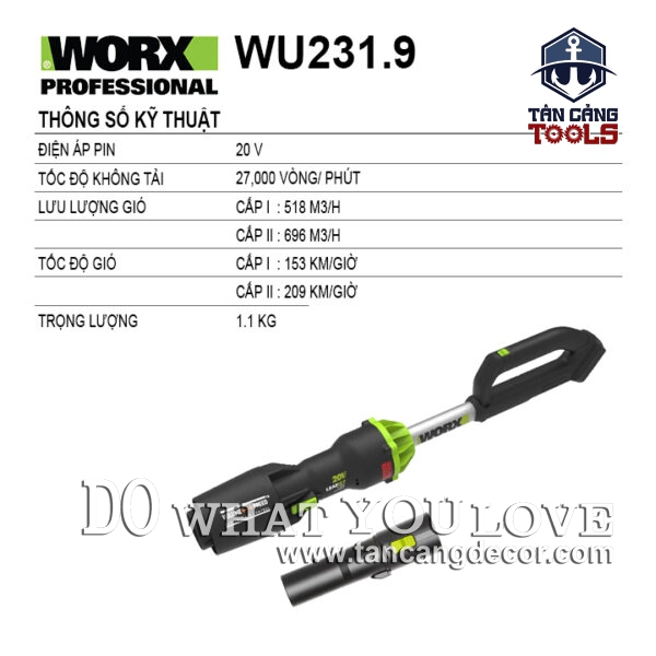 Alternative view of Máy Thổi Bụi Dùng Pin 20V Worx WU231.9 ( Thân Máy )