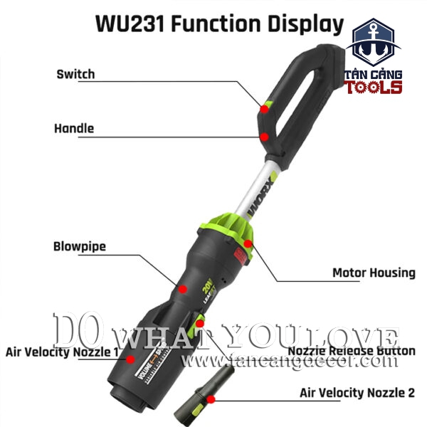 Máy Thổi Bụi Dùng Pin 20V Worx WU231.9 ( Thân Máy ) - Ảnh 4