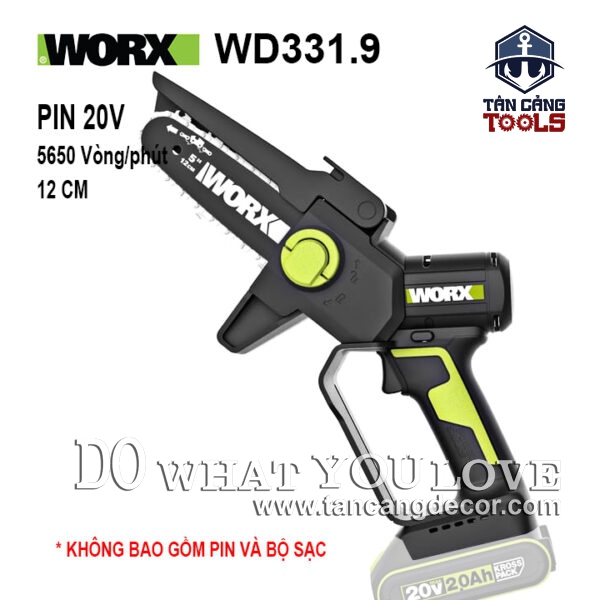 Máy Cưa Xích Dùng Pin 20V Worx WD331.9 ( Thân Máy )