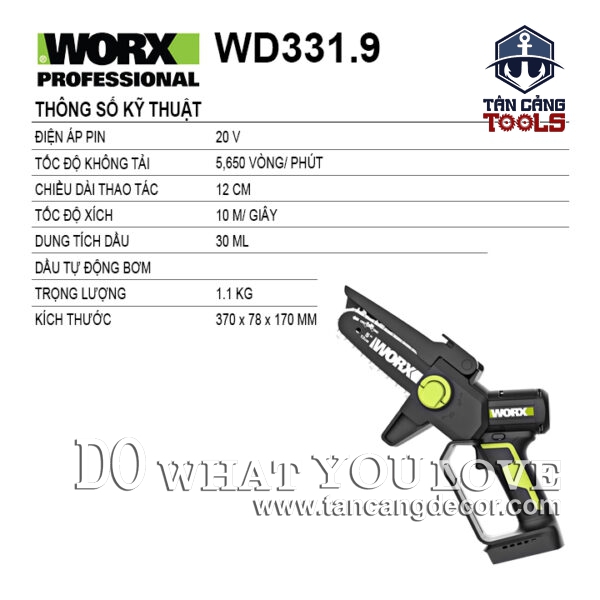 Alternative view of Máy Cưa Xích Dùng Pin 20V Worx WD331.9 ( Thân Máy )