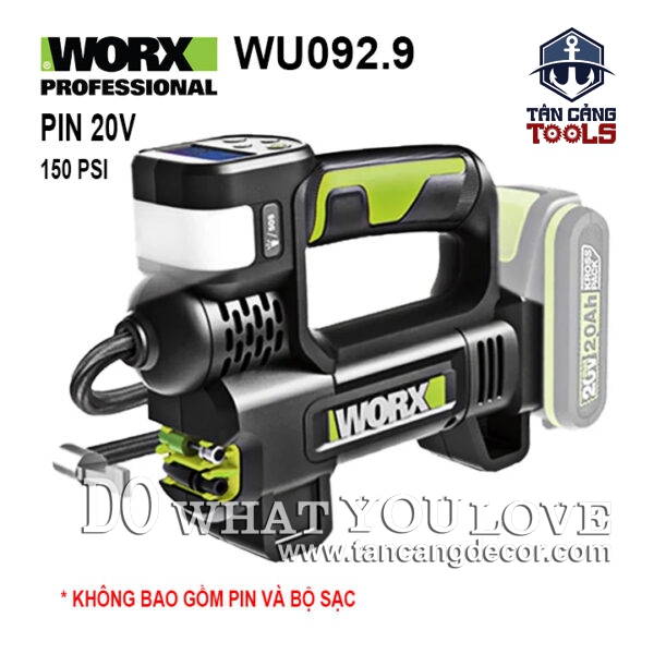 Máy Bơm Hơi Dùng Pin 20V Worx WU092.9 ( Thân Máy )
