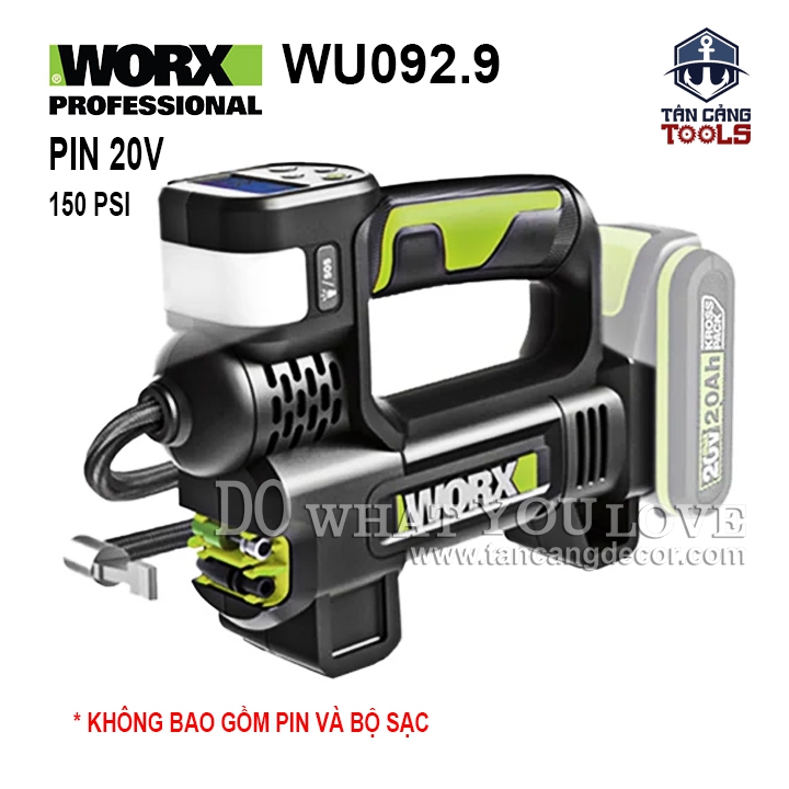 Máy Bơm Hơi Dùng Pin 20V Worx WU092.9 ( Thân Máy )