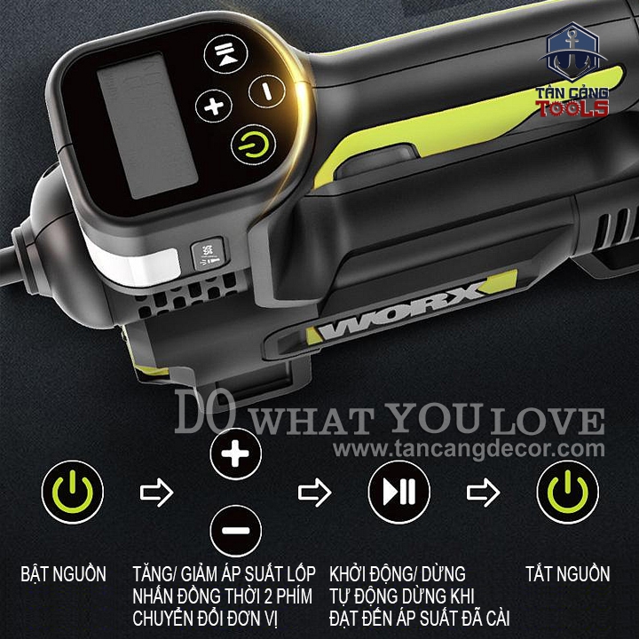 Máy Bơm Hơi Dùng Pin 20V Worx WU092.9 ( Thân Máy ) - Ảnh 4
