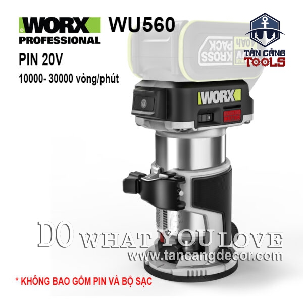 Máy Phay Dùng Pin 20V Worx WU560 ( Thân Máy )