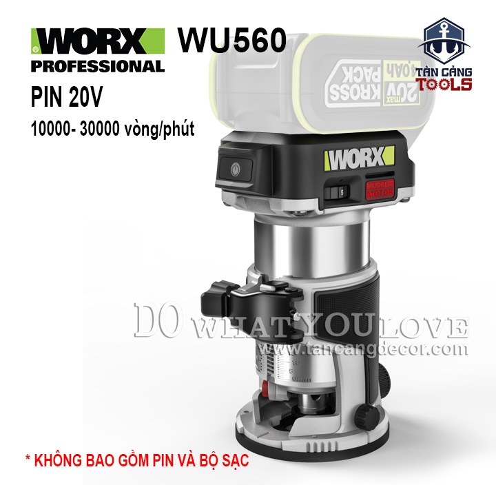 Máy Phay Dùng Pin 20V Worx WU560 ( Thân Máy )