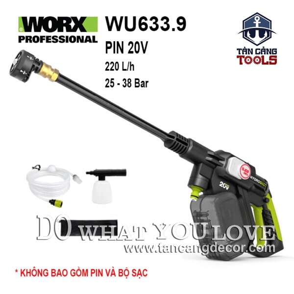 Máy Xịt Rửa Xe Dùng Pin 20V Worx WU633.9 ( Thân Máy )