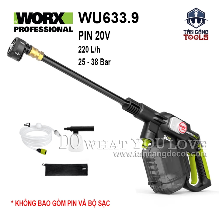 Máy Xịt Rửa Xe Dùng Pin 20V Worx WU633.9 ( Thân Máy )