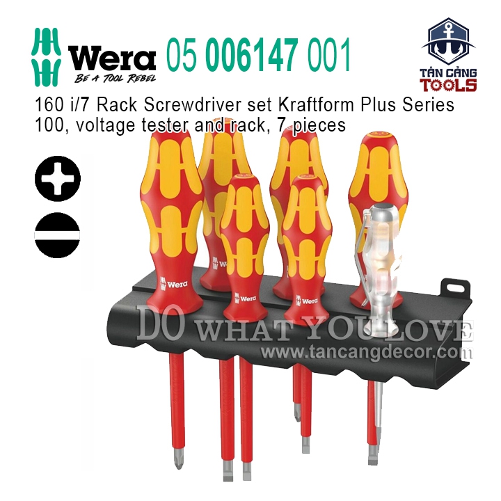 Bộ Tuốc Vít Cách Điện 1000V 6 Chi Tiết Và Bút Thử Điện Wera 05 006147 001