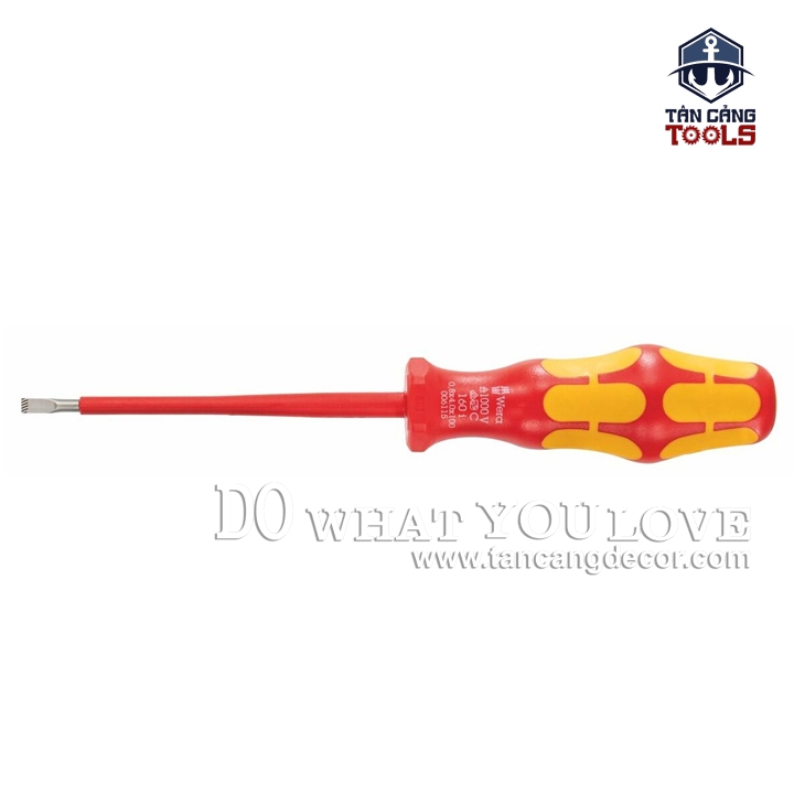 Tuốc Vít Đầu Dẹp SL4 x 100 mm Cách Điện 1000V Wera 05 006115 001 - Ảnh 2