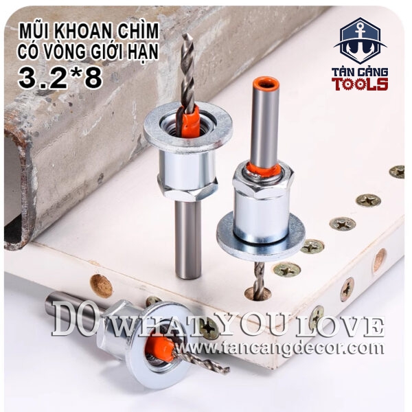 Mũi Khoan Mồi Âm Vít Có Vòng Giới Hạn 3.2 x 8 mm