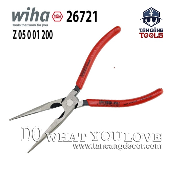 Kìm Nhọn Cán Nhúng 200 mm Wiha 26721