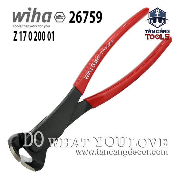 Kìm Cắt, Nhổ Đinh Cán Nhúng 200 mm Wiha 26759