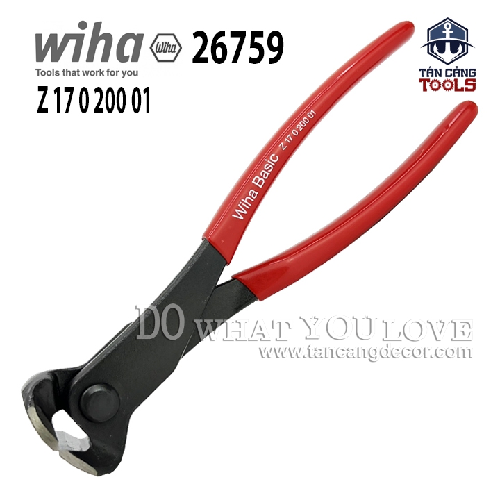 Kìm Cắt, Nhổ Đinh Cán Nhúng 200 mm Wiha 26759