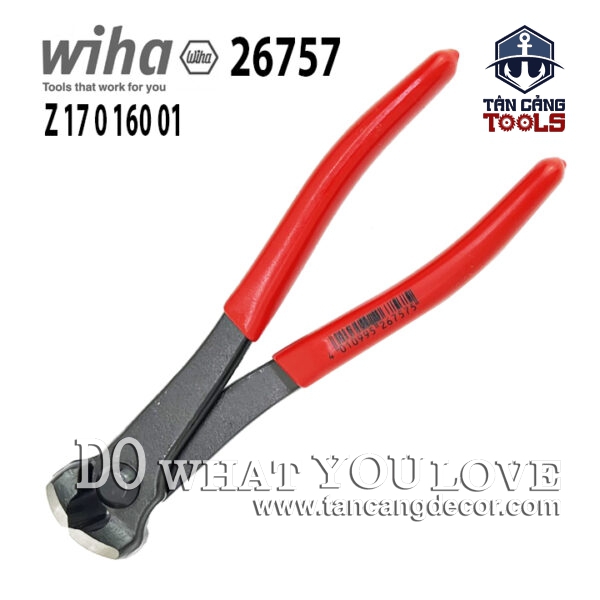 Kìm Cắt, Nhổ Đinh Cán Nhúng 160 mm Wiha 26757