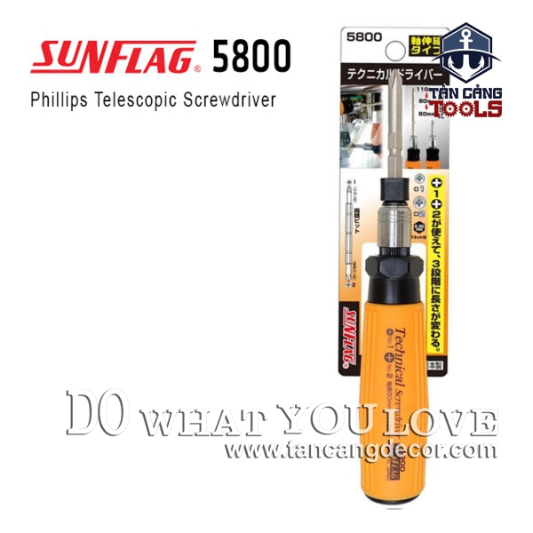 Tuốc Vít 4 Cạnh PH1/PH2 Thay Đổi Chiều Dài Sunflag 5800