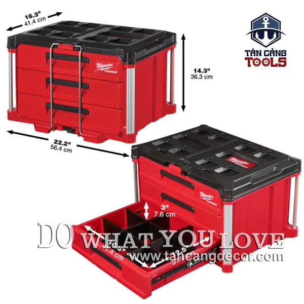 Alternative view of Thùng Đựng Đồ Nghề 3 Ngăn Kéo Milwaukee Packout 48-22-8443