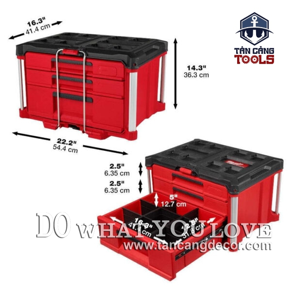 Alternative view of Thùng Đựng Đồ Nghề 3 Ngăn Kéo Milwaukee Packout 48-22-8447