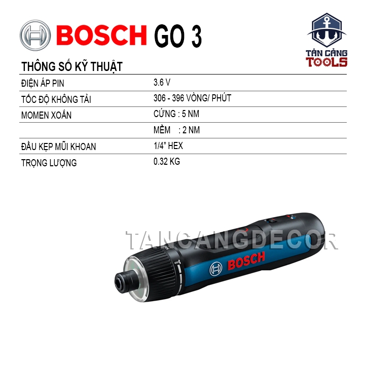 Máy Vặn Vít Điện Tử 9 Chi Tiết Bosch Go Gen 3 - Ảnh 2