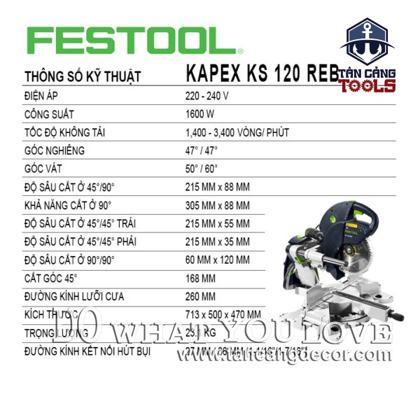 Alternative view of Máy Cưa Cắt Đa Góc Festool Kapex KS 120 REB (575308)