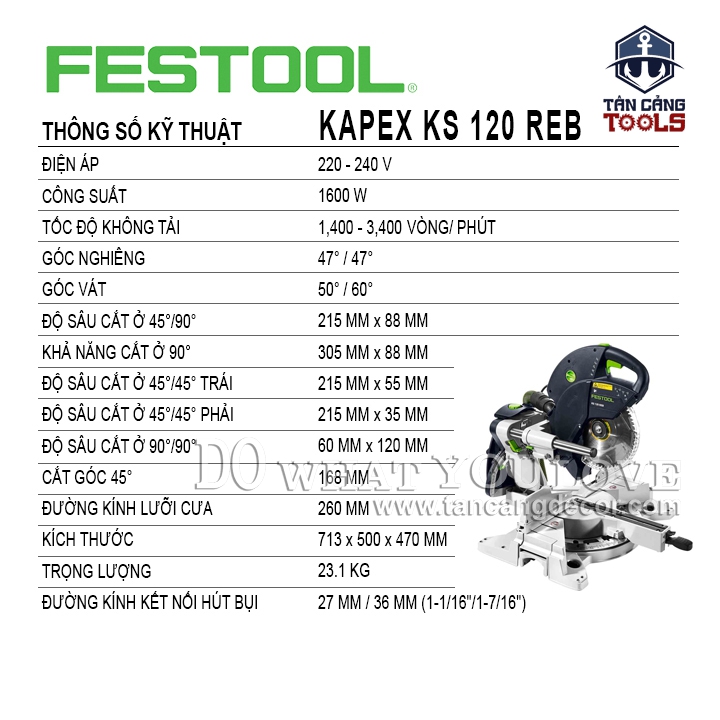 Máy Cưa Cắt Đa Góc Festool Kapex KS 120 REB (575308) - Ảnh 2