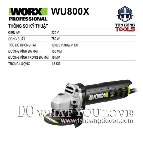 Alternative view of Máy Mài Góc 100 mm Worx WU800X 720W ( Công Tắc Đuôi )