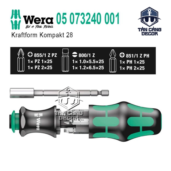 Bộ Tuốc Vít Đa Năng 7 Chi Tiết Kraftform Kompakt Wera 05 073240 001
