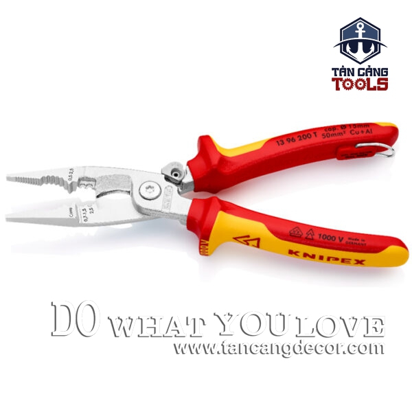 Alternative view of Kìm Tuốt Dây Đa Năng 200 mm Cách Điện 1000V Knipex 13 96 200 ( Có Lò Xo )