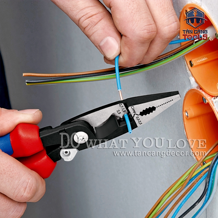 Kìm Tuốt Dây Đa Năng 200 mm Cách Điện 1000V Knipex 13 96 200 ( Có Lò Xo ) - Ảnh 6