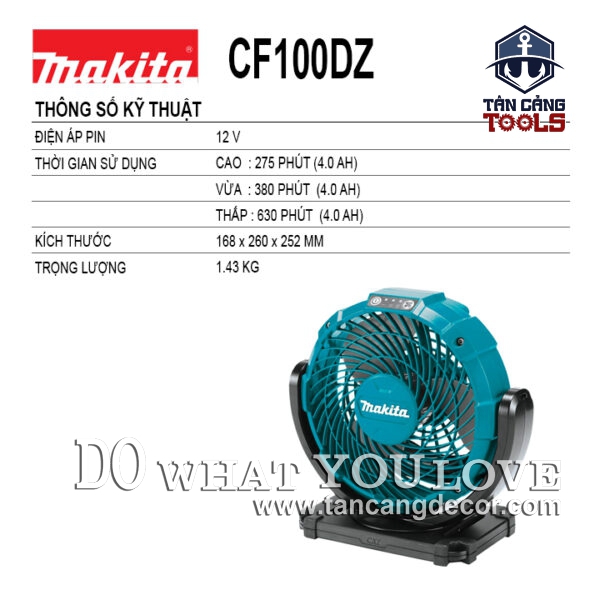 Alternative view of Quạt Dùng Pin Và Điện 12V Makita CF100DZ ( Thân Máy )