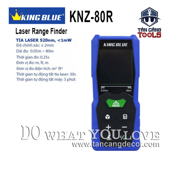 Thước Đo Khoảng Cách Điện Tử 80 Mét Tia Xanh Kingblue KNZ-80R ( Nhiều Tính Năng )