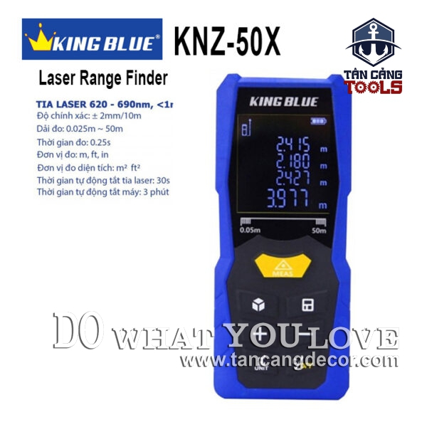 Thước Đo Khoảng Cách Điện Tử 50 Mét Tia Đỏ Kingblue KNZ-50X ( Nhiều Tính Năng )