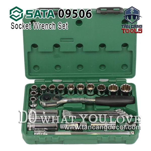 Bộ Tuýp Cần Siết Tự Động 1/2 Inches 25 Chi Tiết Sata 09506